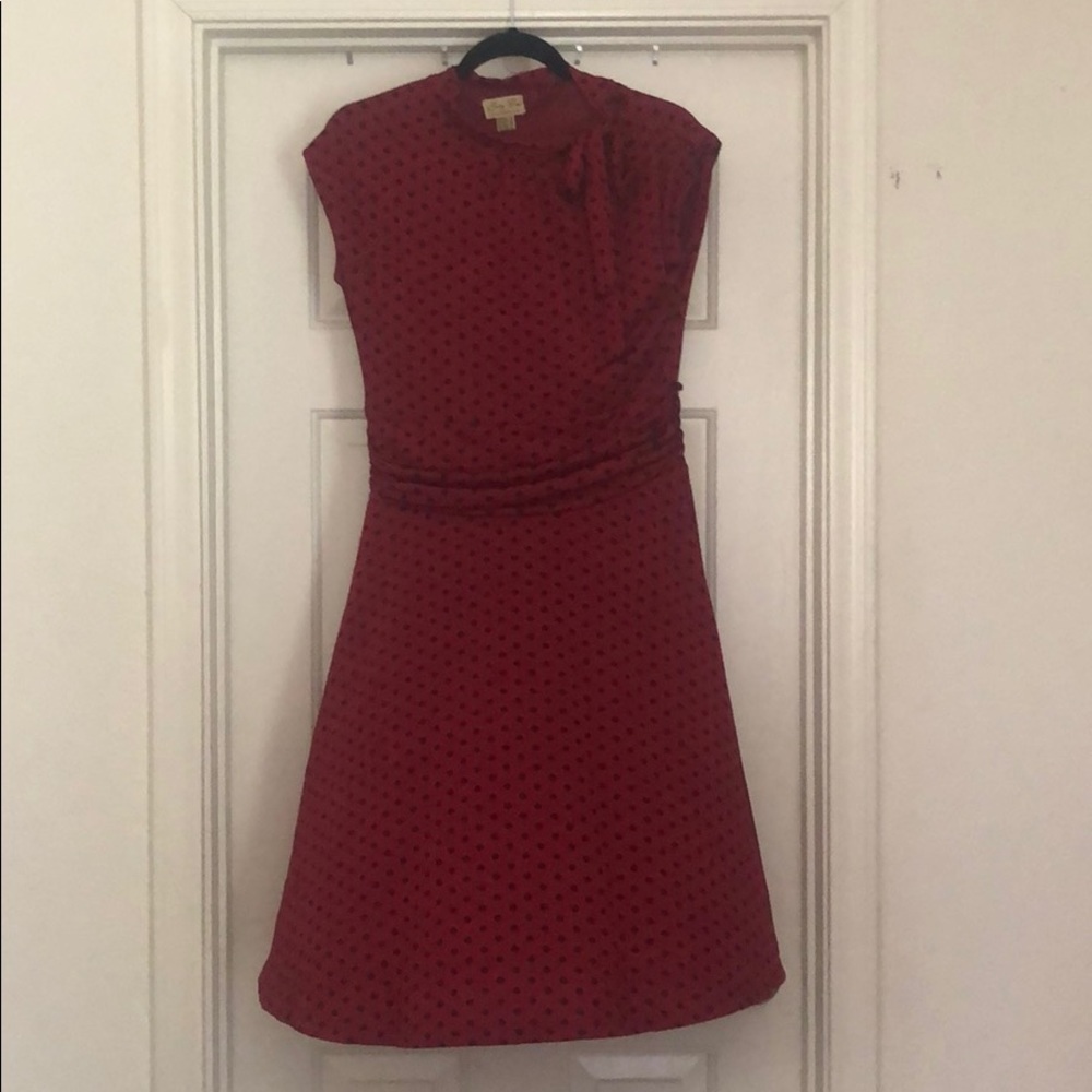 Lindy Bop Red red dress with black polka dots.